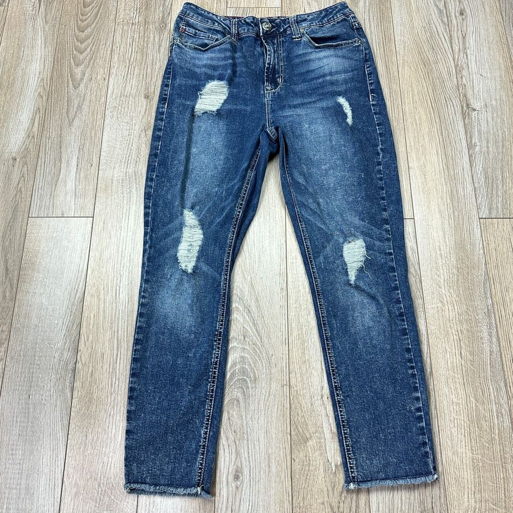 Seven 7 jeans womens 10 high rise ankle skinny dark wash blue denim